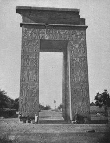 'Karnak. Le temple de Ramses IV. Porte triomphale; Le Nord-Est Africain 1914. Creator: Felix Bonfils