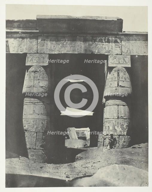 Karnak, Portique du Temple de Khons; Thèbes, 1849/51, printed 1852. Creator: Maxime du Camp.