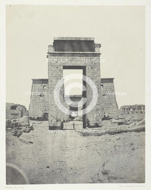 Karnak, Propylone du Temple de Khons; Thèbes, 1849/51, printed 1852. Creator: Maxime du Camp.