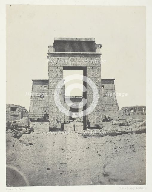 Karnak, Propylone du Temple de Khons; Thèbes, 1849/51, printed 1852. Creator: Maxime du Camp.