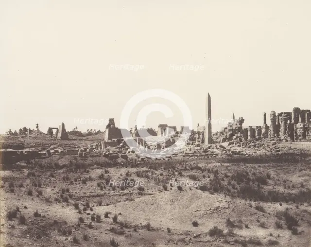 Karnak (Thèbes), Vue Générale des Ruines Prise du Nord-Est, en V, 1851-52, printed 1853-54. Creator: Félix Teynard.