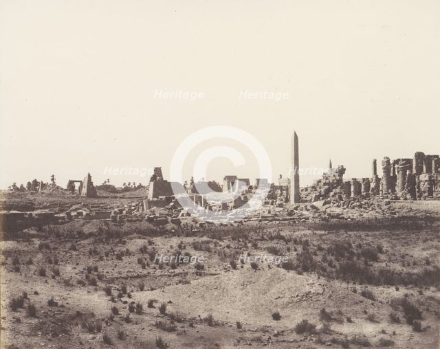 Karnak (Thèbes), Vue Générale des Ruines Prise du Nord-Est, en V, 1851-52, printed 1853-54. Creator: Félix Teynard.