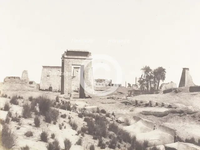 Karnak (Thèbes), Vue Générale des Ruines Prise du Point B, 1851-52, printed 1853-54. Creator: Félix Teynard.