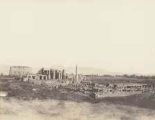 Karnak (Thèbes), Vue Générale des Ruines Prise du Sud-Est, en T, 1851-52, printed 1853-54. Creator: Félix Teynard