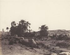 Karnak (Thèbes), Avenue de Sphinx - Vue Générale Prise du Point G, 1851-52, printed 1853-54. Creator: Félix Teynard