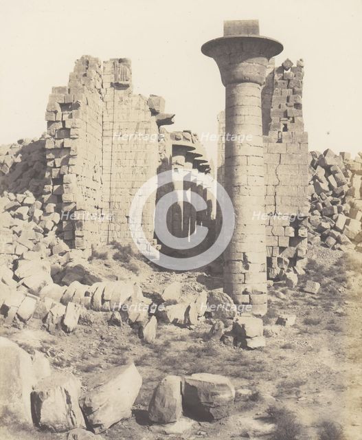 Karnak (Thèbes), Cour du Palais - Vue Prise de Point I, 1851-52, printed 1853-54. Creator: Félix Teynard.