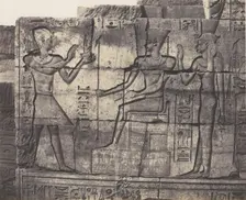 Karnak (Thèbes), édifice en Ruines - Sculptures du la Paroi Intèrieure..., 1851-52, printed 1853-54. Creator: Félix Teynard