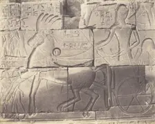 Karnak (Thèbes), Enciente du Palais - Détailes de Sculptures au Point N, 1851-52, printed 1853-54. Creator: Félix Teynard