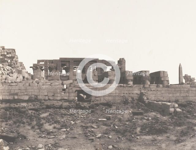 Karnak (Thèbes), Enciente du Palais Vue du Point H, 1851-52, printed 1853-54. Creator: Félix Teynard.