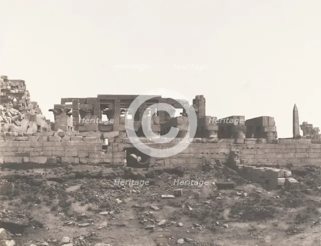 Karnak (Thèbes), Enciente du Palais Vue du Point H, 1851-52, printed 1853-54. Creator: Félix Teynard.