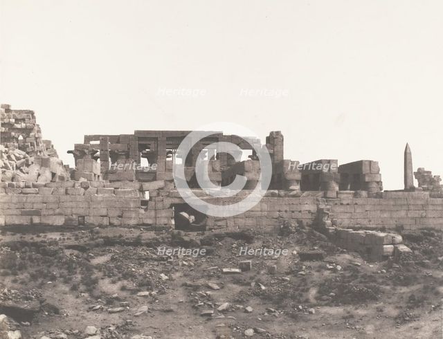 Karnak (Thèbes), Enciente du Palais Vue du Point H, 1851-52, printed 1853-54. Creator: Félix Teynard.
