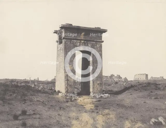Karnak (Thèbes), Grande Porte du Nord Vue du Point X, 1851-52, printed 1853-54. Creator: Félix Teynard.