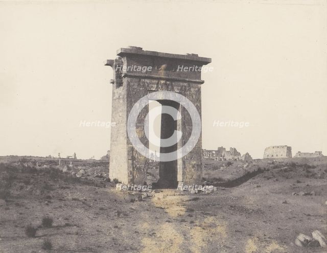 Karnak (Thèbes), Grande Porte du Nord Vue du Point X, 1851-52, printed 1853-54. Creator: Félix Teynard.