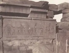 Karnak (Thèbes), Palais - Construction de Granit - Décoration Sculptée..., 1851-52, printed 1853-54. Creator: Félix Teynard