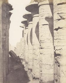 Karnak (Thèbes), Palais - Salle Hypostyle - Colonnade Centrale Vue du ..., 1851-52, printed 1853-54. Creator: Félix Teynard