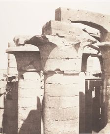 Karnak (Thèbes), Palais - Salle Hypostyle - Colonnade Centrale - Chapi..., 1851-52, printed 1853-54. Creator: Félix Teynard