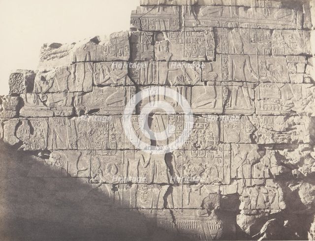 Karnak (Thèbes), Palais - Salle Hypostyle - Décoration de la Paroi Int..., 1851-52, printed 1853-54. Creator: Félix Teynard.