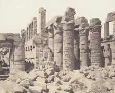 Karnak (Thèbes), Palais - Salle Hypostyle - Vue Générale Prise du Point Q, 1851-52, printed 1853-54. Creator: Félix Teynard