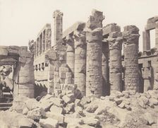 Karnak (Thèbes), Palais - Salle Hypostyle - Vue Générale Prise du Point Q, 1851-52, printed 1853-54. Creator: Félix Teynard
