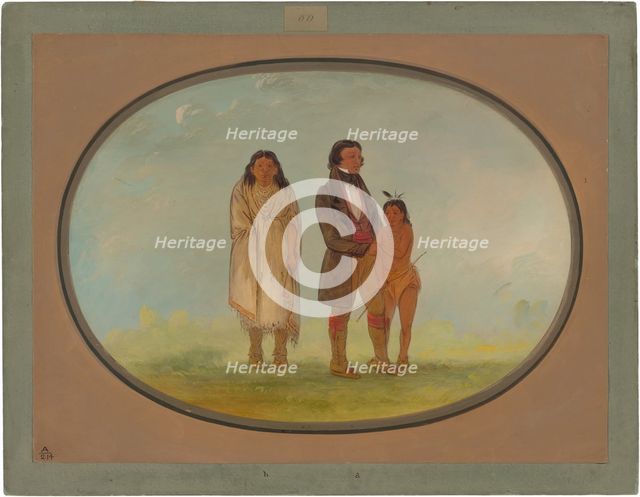 Kaskaskia Chief, His Mother, and Son, 1861/1869. Creator: George Catlin.