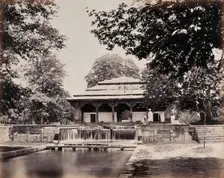 Kashmir: a bungalow above a weir, c1860s. Creator: Samuel Bourne