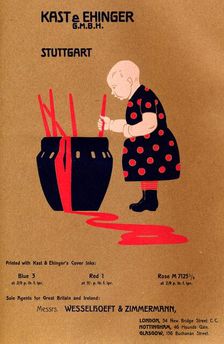 Kast & Ehinger G.M.B.H., Stuttgart - printed with Blue 3, Red 1 and Rose M 7125 1/2 1909. Creator: Unknown