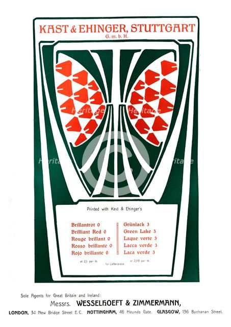 'Kast & Ehinger, Stuttgart advertisement', 1909. Creator: Unknown.