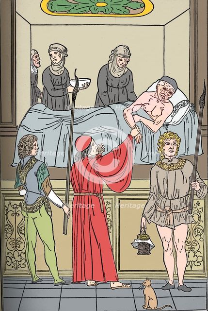 'Ketham: Fasciculus Medicinae, Venice, 1493, The Treatment Of The Plauge', c1493. Artist: Unknown.