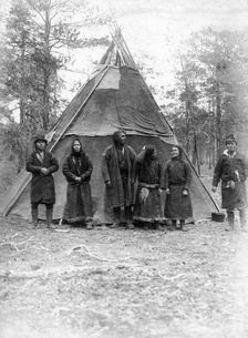 Kets (against the background of the dwelling), the Elogub River, 1929. Creator: AK Lvov