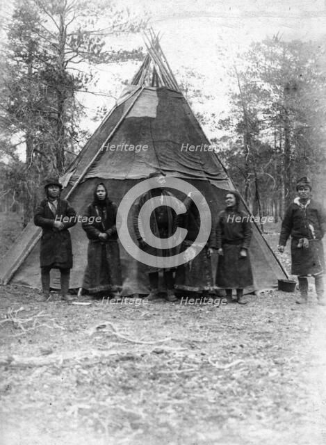 Kets (against the background of the dwelling), the Elogub River, 1929. Creator: AK Lvov.
