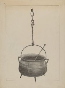 Kettle with Spoon, c. 1935. Creator: Benjamin Resnick