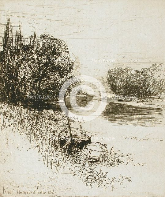 Kew Ait, 1864. Creator: Francis Seymour Haden.