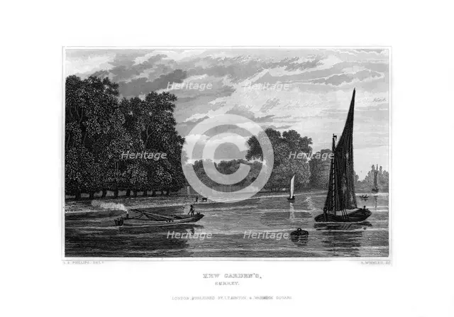 Kew Gardens, London, 1829.Artist: R Winkles