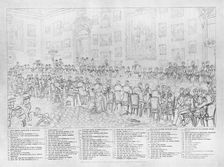Key to an engraving of The Banquet after the Battle of Waterloo c1815. Artist: William Greatbach