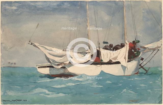 Key West, Hauling Anchor, 1903. Creator: Winslow Homer.