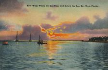 Key West. Where the Sun Rises and Sets in the Sea, Key West, Florida c1940s