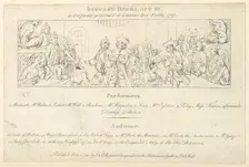 Key with List of Performers and Audience to: The Beggars Opera, July 1, 1790., July 1, 1790. Creator: Unknown