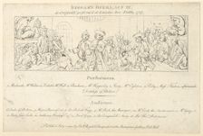 Key with List of Performers and Audience to: The Beggars Opera, July 1, 1790., July 1, 1790. Creator: Unknown