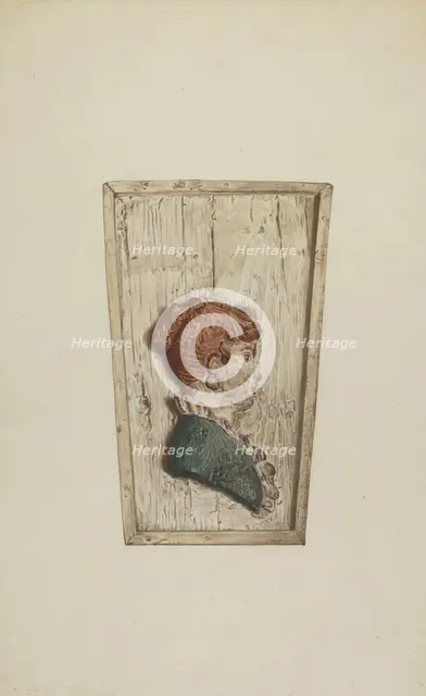 Keystone from Ship's Woodwork, c. 1938. Creator: Lucille Chabot.