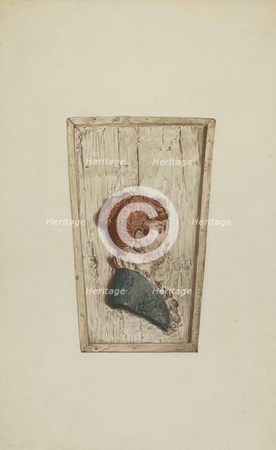 Keystone from Ship's Woodwork, c. 1938. Creator: Lucille Chabot.