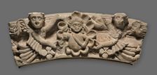 Keystone of an Arch: Female Bust within a Medallion Supported by Angels, 400s. Creator: Unknown