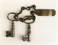 Keys to the burying ground of Newgate Gaol, 18th century. Creator: Unknown