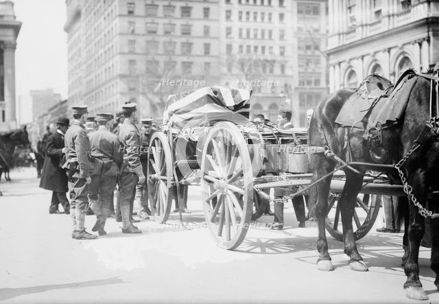 Kearny coffin on caisson, 1912. Creator: Bain News Service.