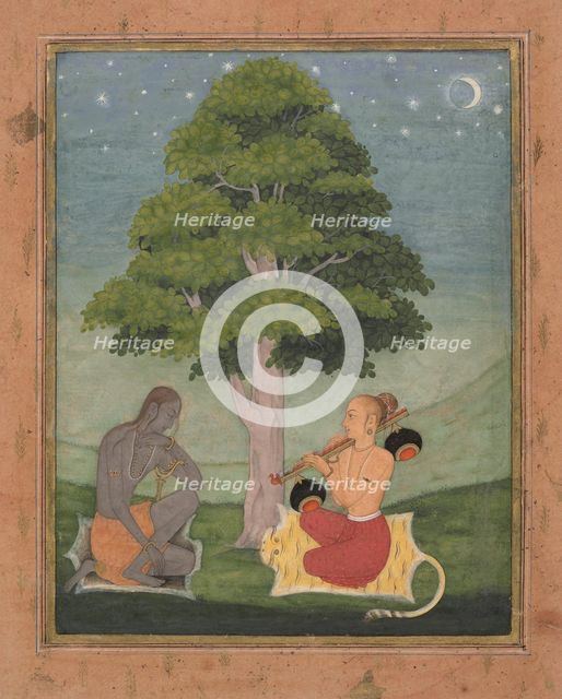 Kedar Ragini: Folio from a ragamala series (Garland of Musical Modes) , ca. 1690-95. Creator: Ruknuddin.
