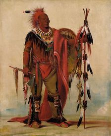 Kee-o-kúk, The Watchful Fox, Chief of the Tribe, 1835. Creator: George Catlin