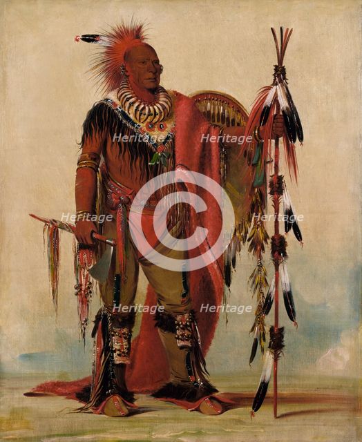 Kee-o-kúk, The Watchful Fox, Chief of the Tribe, 1835. Creator: George Catlin.