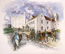 Keep and Palace, Old Sarum, Wiltshire, c1130, (1994). Artist: Peter Dunn