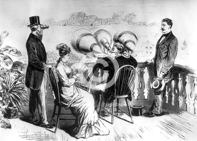 Keeping  in touch with Edison's aerophone, c1878. Artist: Unknown
