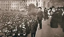 Keir Hardie addressing the first women's suffrage demonstration, London, 19 May 1906. Creator: Unknown