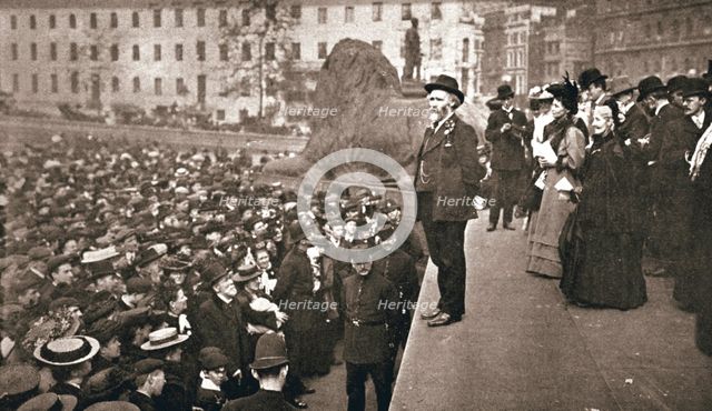 Keir Hardie addressing the first women's suffrage demonstration, London, 19 May 1906. Creator: Unknown.